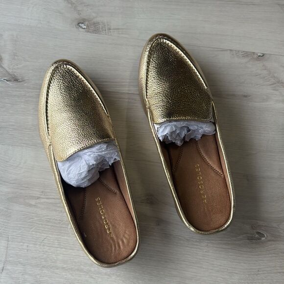 Aerosoles Enright Moc Toe Mule gold Women size 8.5 W NWT in box - Picture 13 of 13